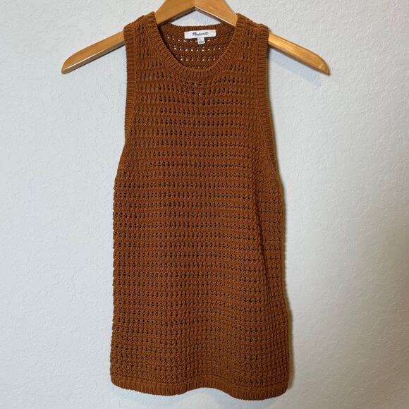 Madewell Tops - Madewell Women's Crocheted Amber Colored Tank Top Size S NEW